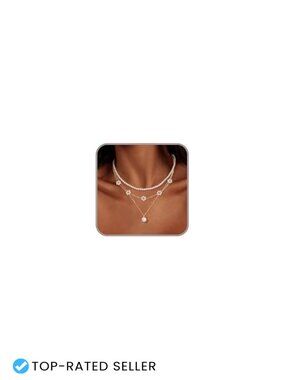 14K Gold Plated Pearl Necklace Set, Layered Daisy Pearl Choker for Women,
